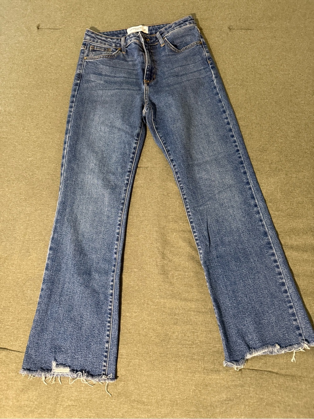 Just Black Denim Frayed Crop Flare Jeans 27